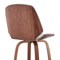 Armen Living Arabela 26" Gray Faux Leather and Walnut Wood Swivel Bar Stool LCAABAWAGR26 - alternate 4